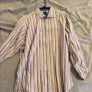 Tailorbyrd Men's Striped Button Down Shirt XXL